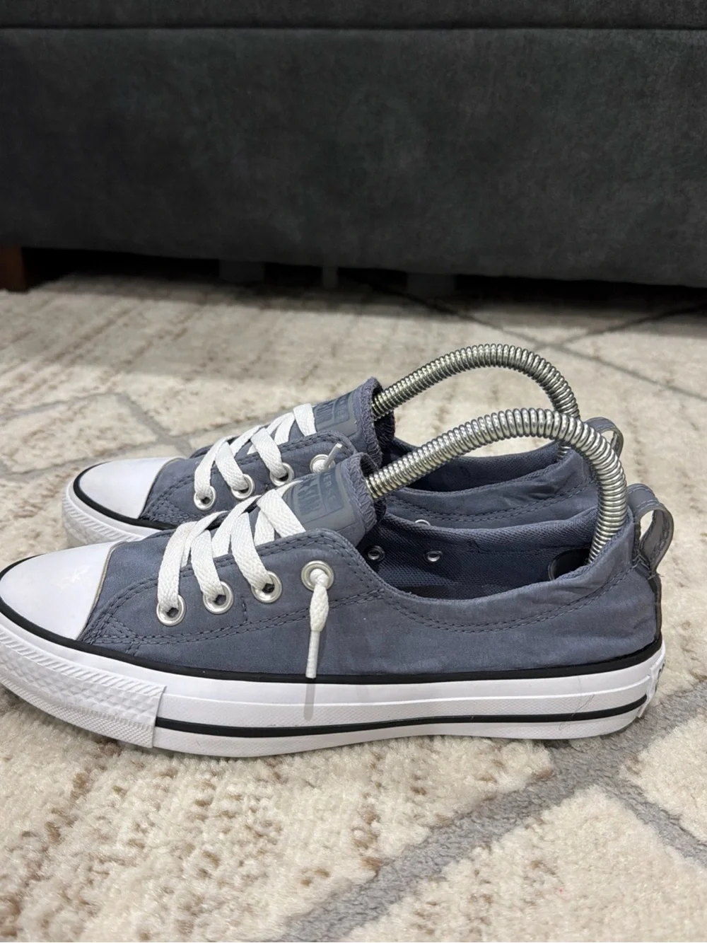 Converse Chuck Taylor All Star Shoreline Gray Slip On Sneakers 570485F Womens 7